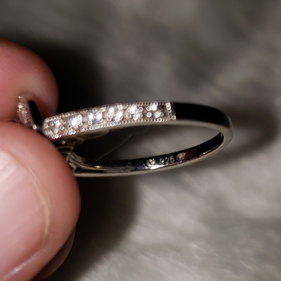SOLD!-Beautiful Vintage Cubic Zirconia 925 Ring - Picture 6 of 7